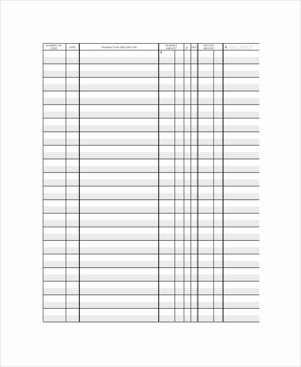 Blank Registration form Template Lovely Printable Check Register Sample 9 Examples In Pdf Word