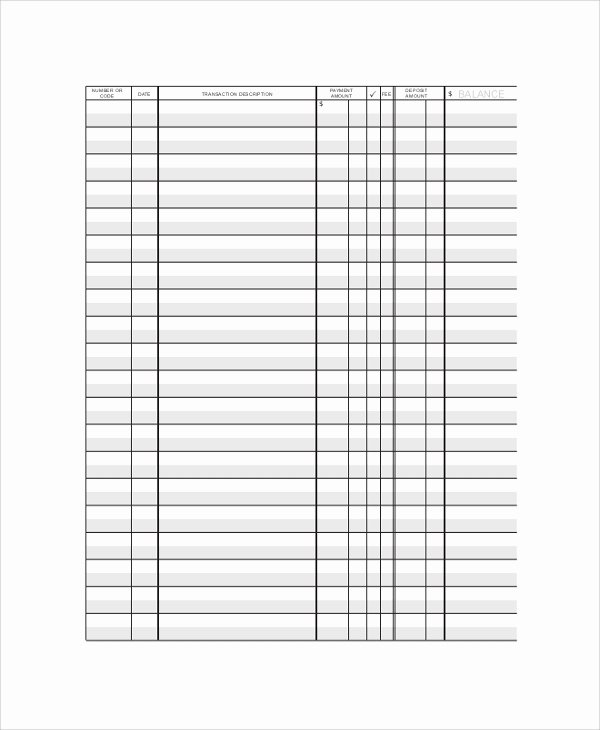 Blank Registration form Template Lovely Printable Check Register Sample 9 Examples In Pdf Word