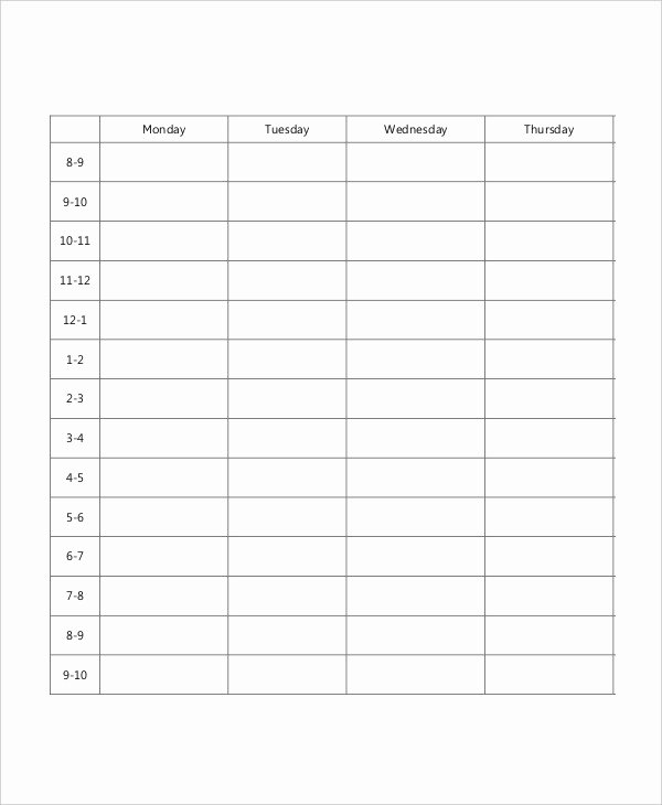 Blank School Schedule Template Best Of Blank School Schedule Template 8 Free Pdf Word format