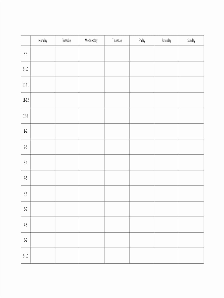 Blank School Schedule Template Inspirational Free 11 School Schedule Examples &amp; Samples In Google Docs