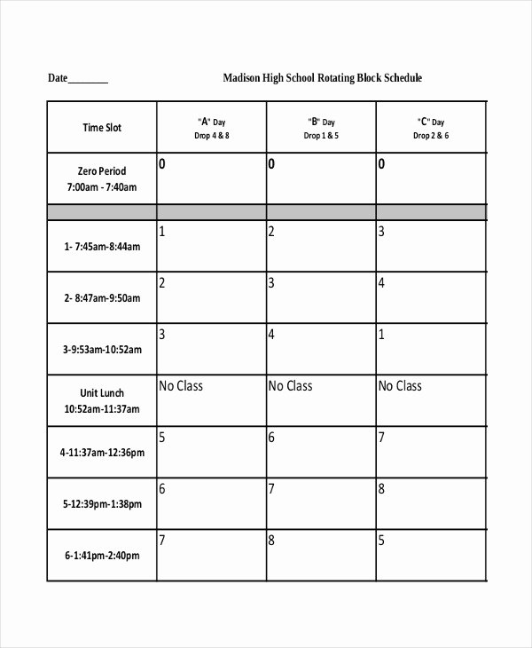 Blank School Schedule Template New Blank School Schedule Template 8 Free Pdf Word format