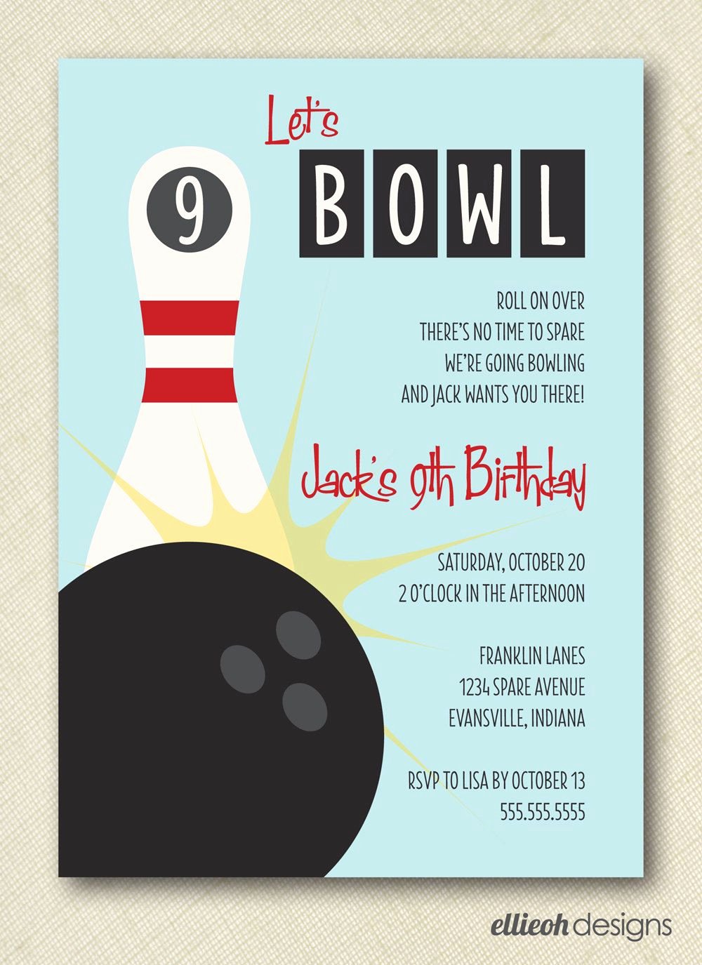 Bowling Invitations Free Template Luxury Retro Inspired Let S Bowl Bowling Birthday