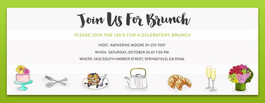 Brunch Invitation Template Free Inspirational Free Brunch &amp; Lunch Party Invitations