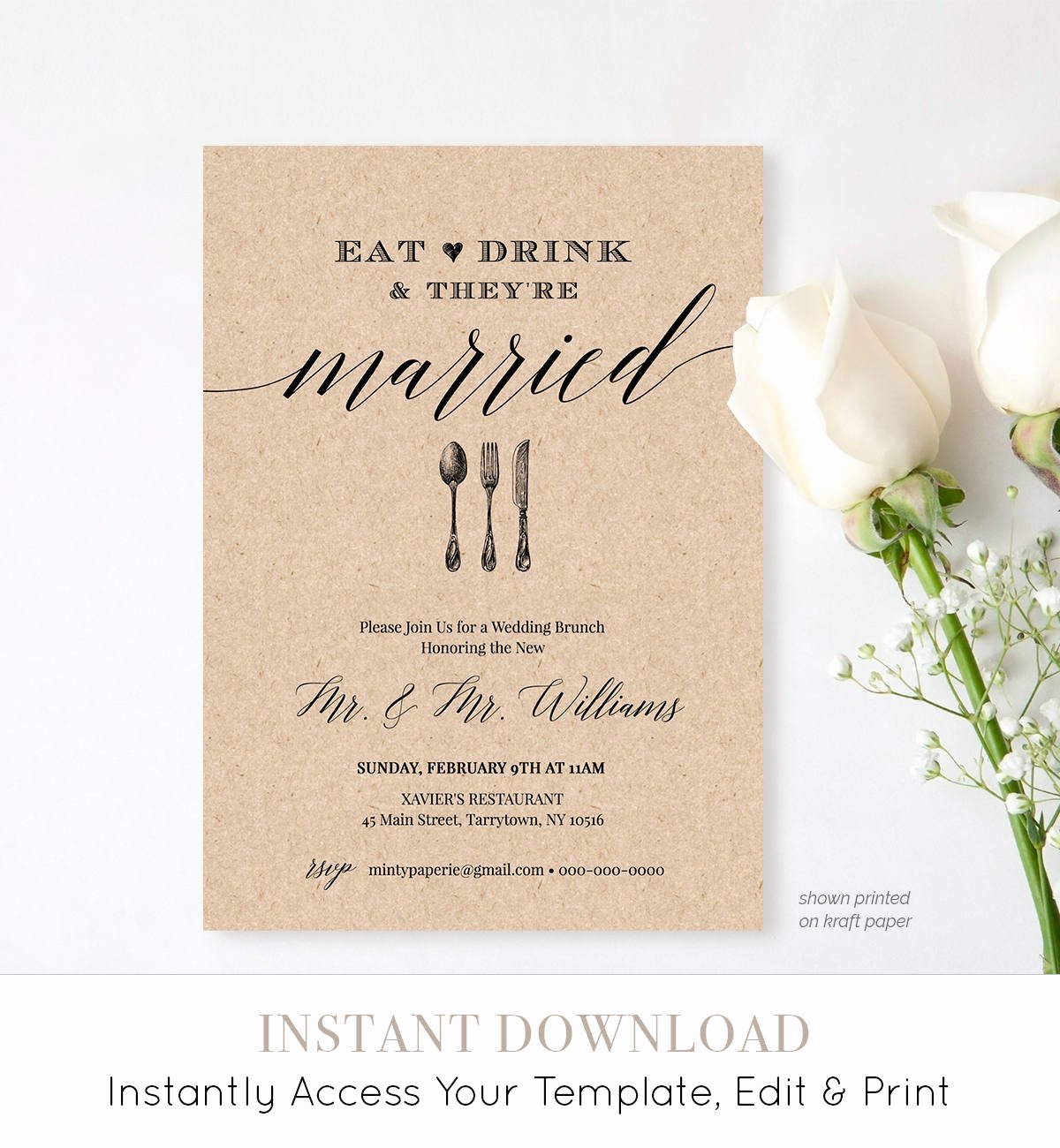 Brunch Invitation Template Free Luxury Post Wedding Brunch Invitation Template Printable Brunch