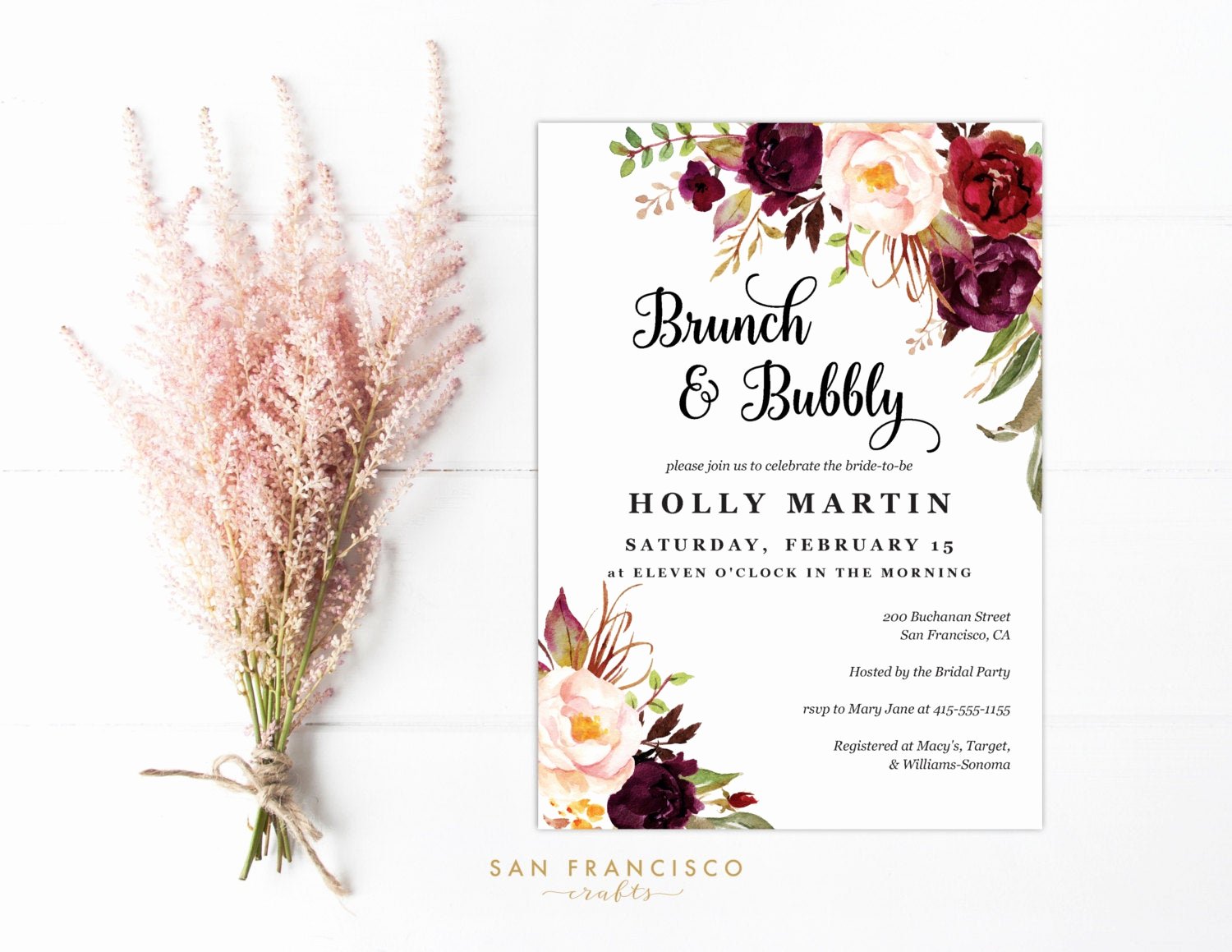 Brunch Invitation Template Free Unique Brunch and Bubbly Invitation Printable Invite Template