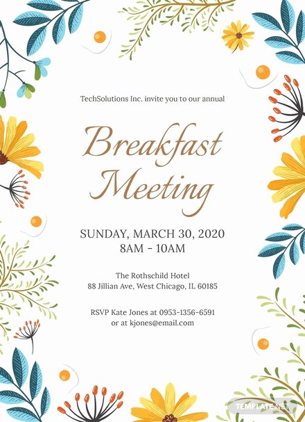 Brunch Invitation Template Free Unique Free Corporate Breakfast Invitation Template Download 344