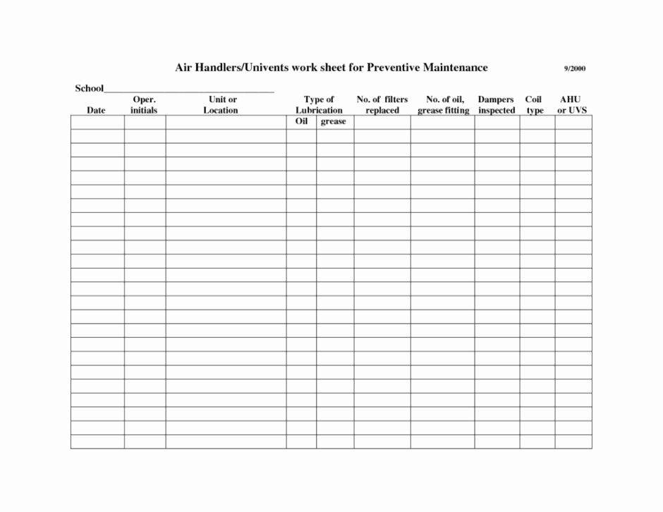 Building Maintenance Schedule Excel Template Beautiful 7 Facility Maintenance Checklist Templates Excel Templates