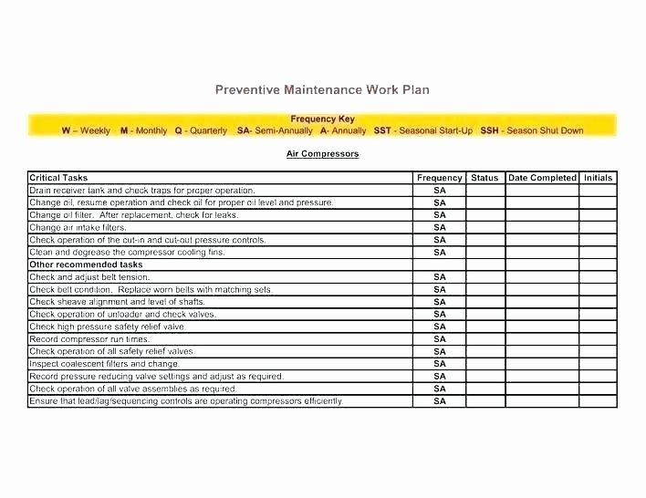 Building Maintenance Schedule Excel Template Beautiful Facility Preventive Maintenance Schedule Template