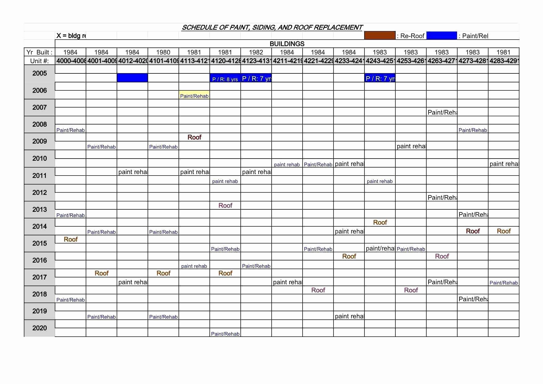 Building Maintenance Schedule Excel Template Best Of Aia Schedule Values Spreadsheet Google Spreadshee Aia