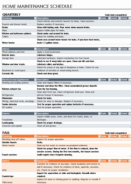 Building Maintenance Schedule Excel Template New Building Maintenance Schedule Template – Planner Template Free