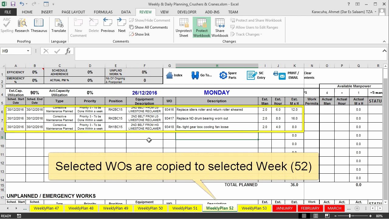 Building Maintenance Schedule Excel Template Unique Features Maintenance Planning and Scheduling Excel