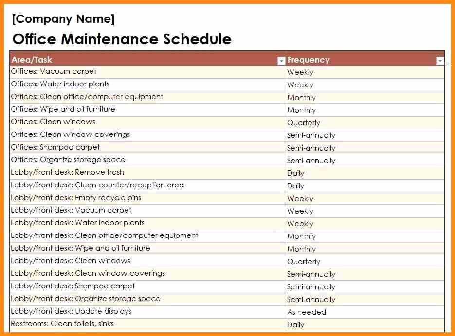 Building Maintenance Schedule Template Awesome Building Maintenance Checklists – Emmamcintyrephotography