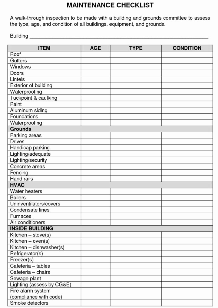 Building Maintenance Schedule Template Beautiful How to Create A Preventive Maintenance Checklist