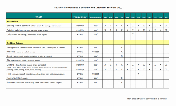 Building Maintenance Schedule Template Unique Free 12 Fice Maintenance Schedule Samples &amp; Templates