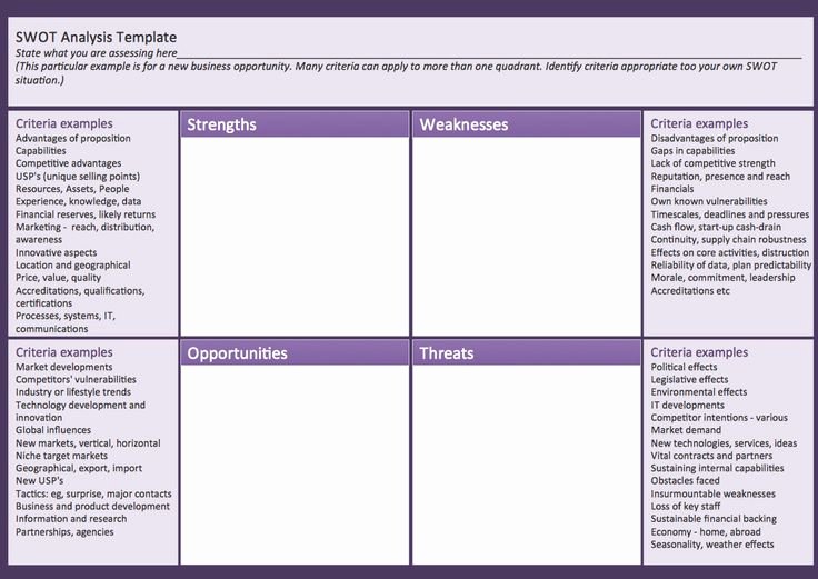 Business Analysis Plan Template Best Of Swot Analysis Matrix Template