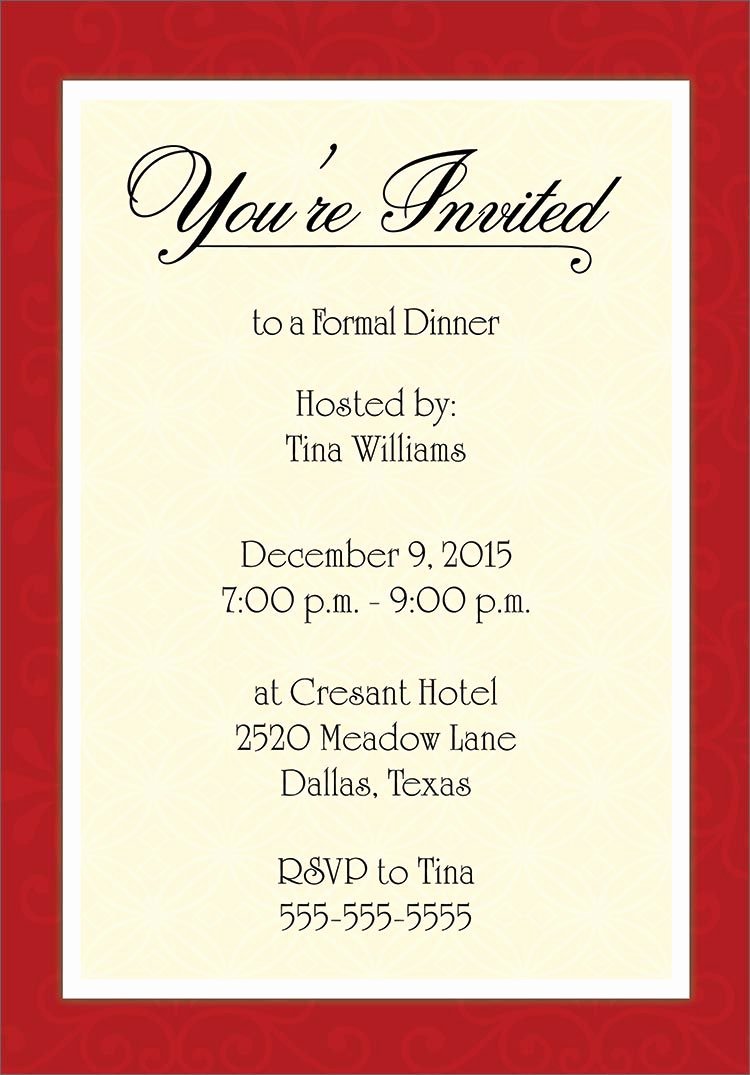 Business Dinner Invitation Template Fresh for Corporate Dinner Invitation