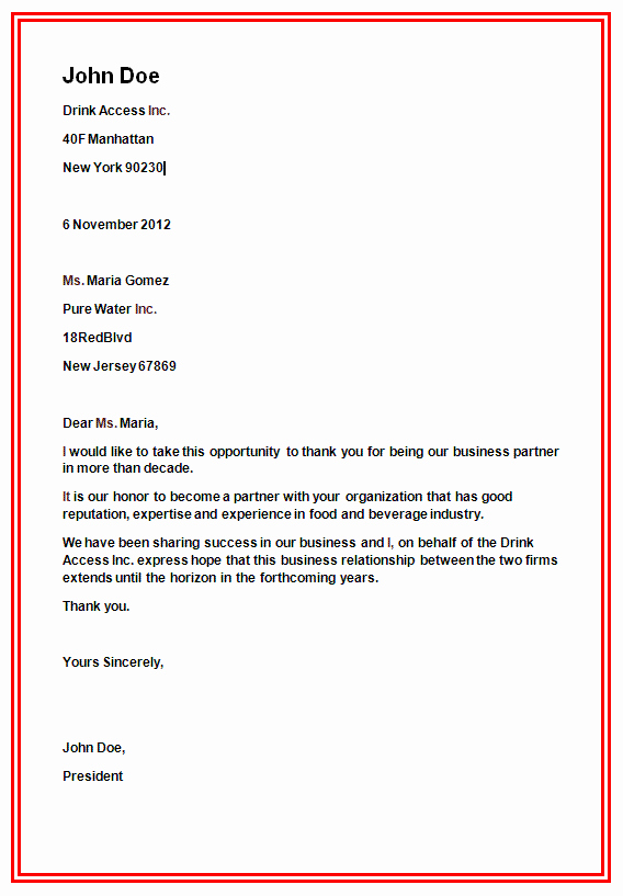 Business form Letter Template New Business Letter format Slim Image