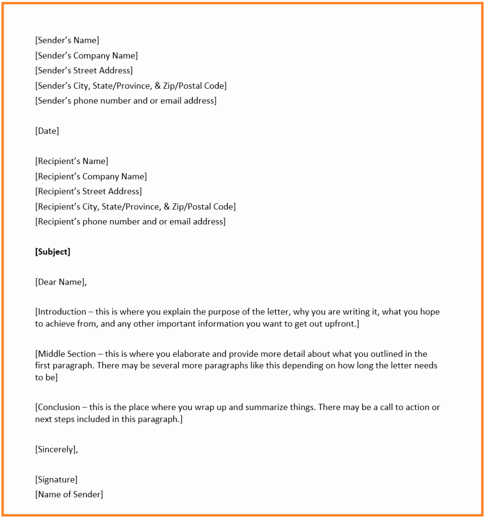 Business Letter format Template Elegant Business Letter format Overview Structure and Example