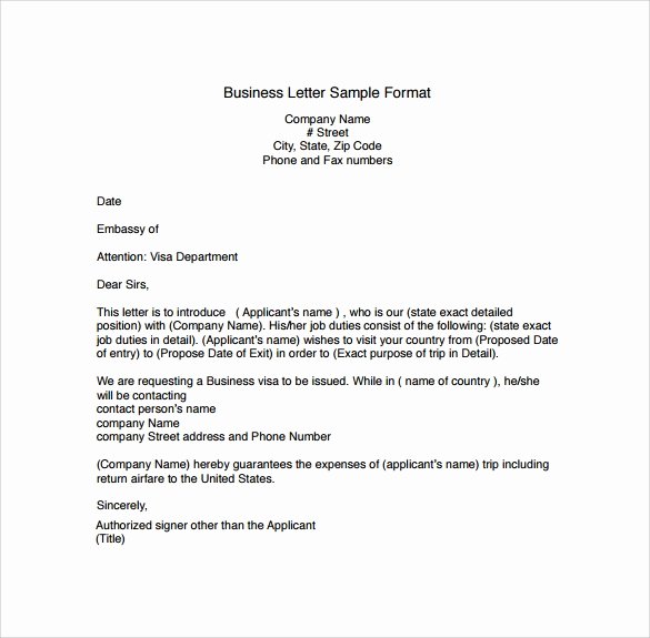 Business Letter format Template Inspirational Free 28 Sample Business Letters format In Pdf