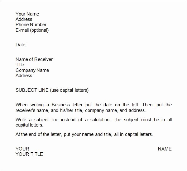 Business Letter format Template Inspirational Free 28 Sample Business Letters format In Pdf