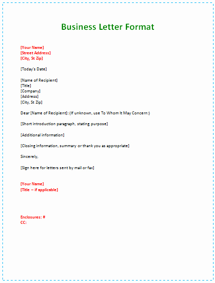 Business Letter format Template Lovely 60 Business Letter Samples &amp; Templates to format A