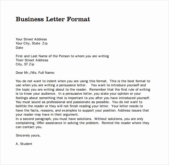 Business Letter format Template New Sample Professional Business Letter 6 Documents In Pdf