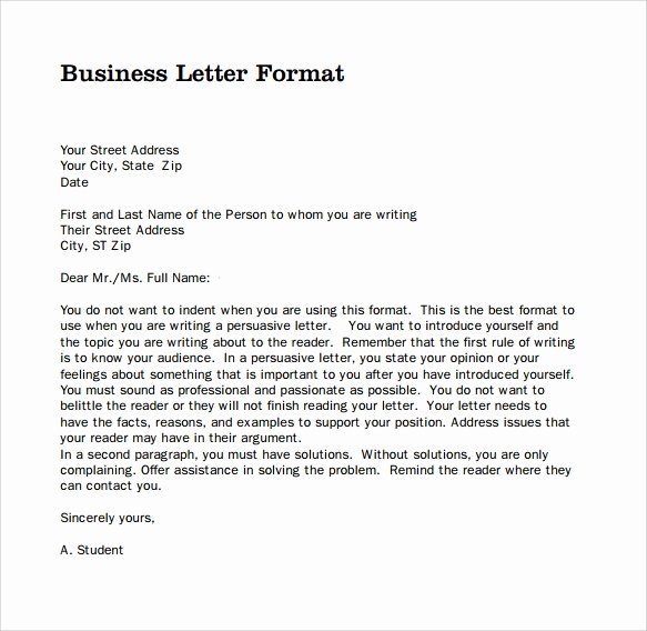 Business Letter format Template New Sample Professional Business Letter 6 Documents In Pdf