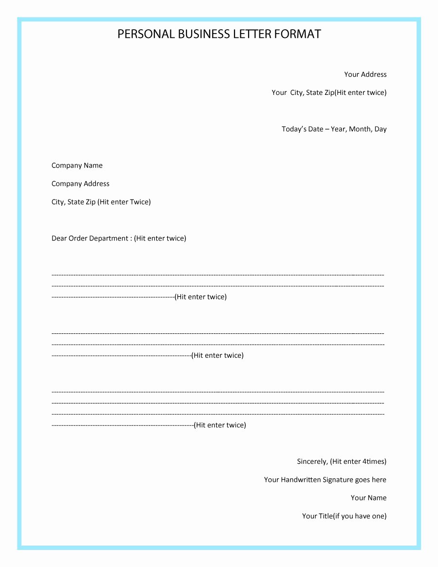 Business Letter format Template Unique 35 formal Business Letter format Templates &amp; Examples