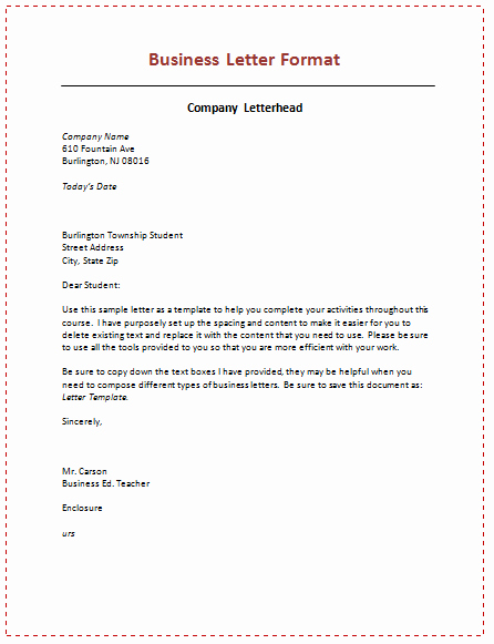 Business Letter format Template Unique 60 Business Letter Samples &amp; Templates to format A