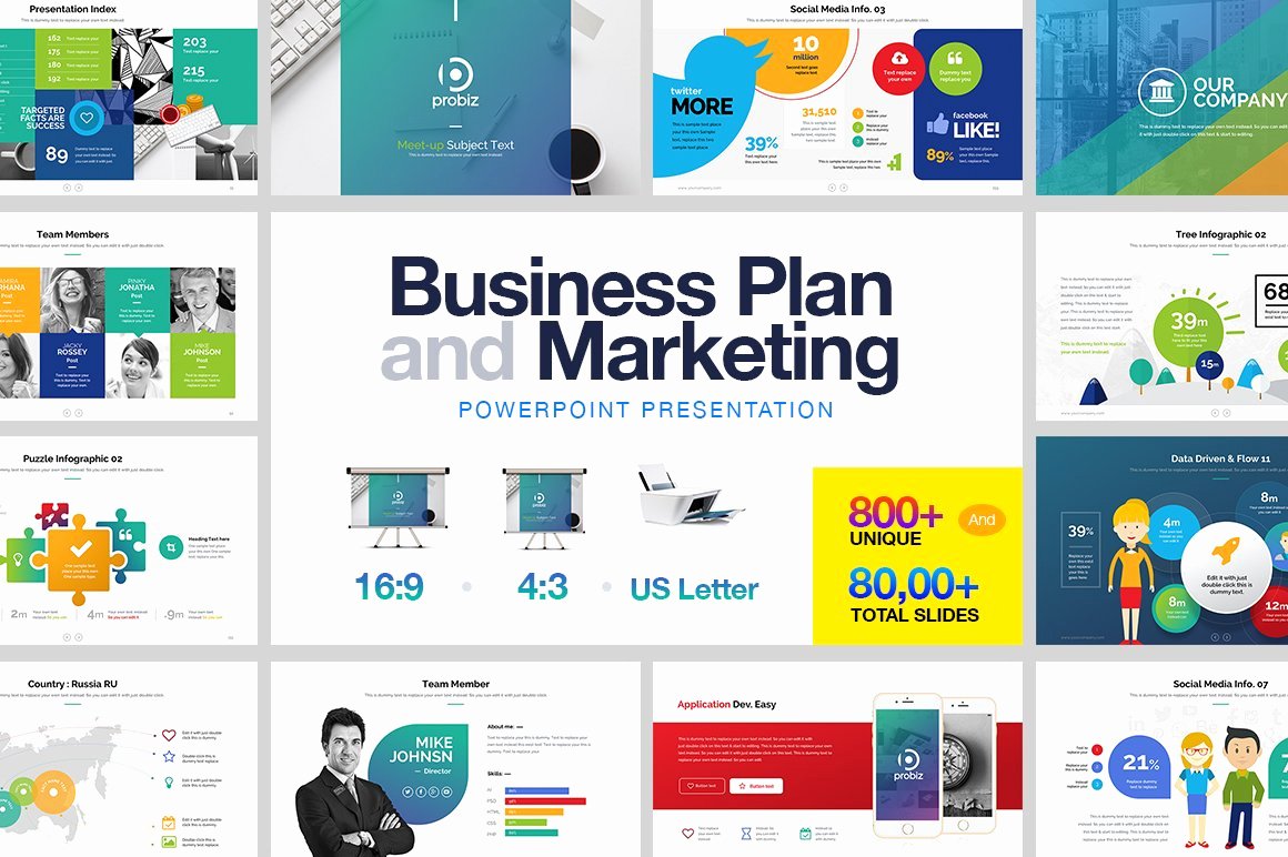 Business Plan Powerpoint Template Unique Business Plan &amp; Marketing Powerpoint Presentation