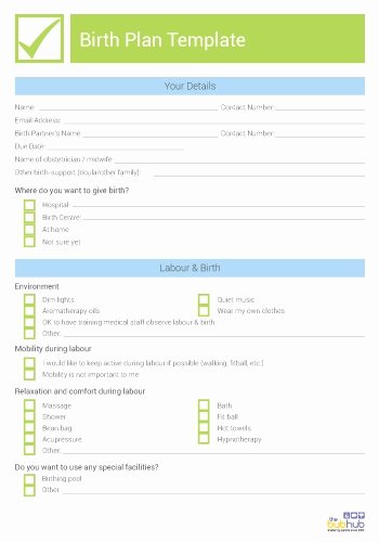 C Section Birth Plan Template Awesome Printable Birth Plan
