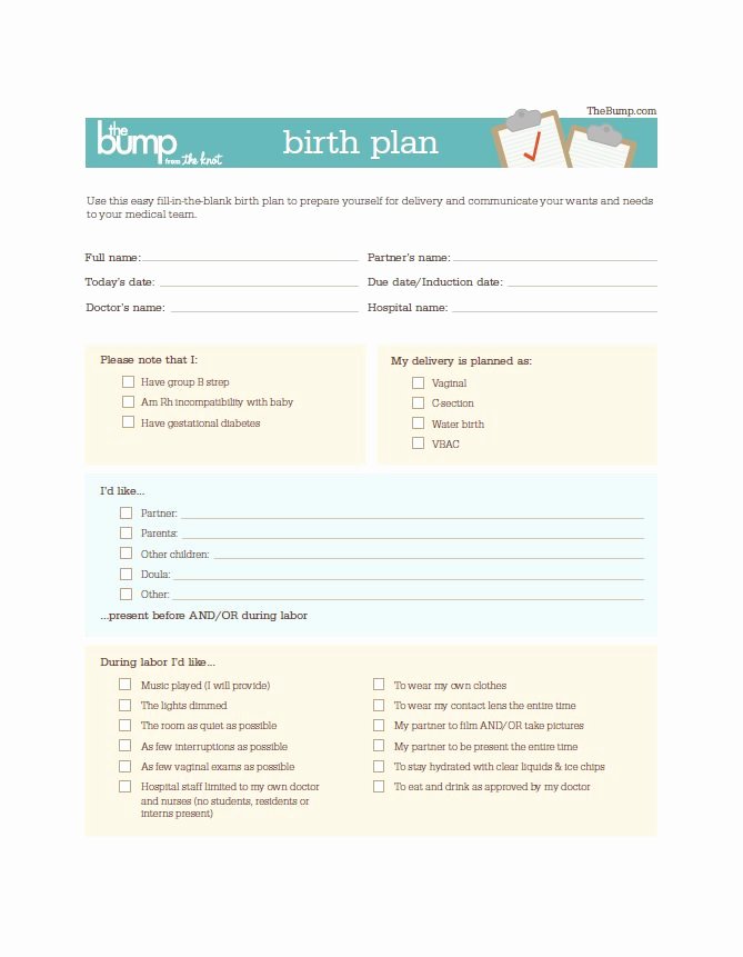 C Section Birth Plan Template Fresh 47 Printable Birth Plan Templates [birth Plan Checklist