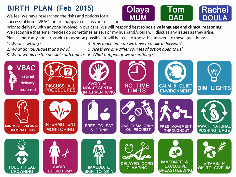 C Section Birth Plan Template Unique Vbac Birthplan Icons by Olayar On Deviantart