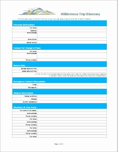 Campground Business Plan Template Luxury Trip Itinerary Templates for Family &amp; Business