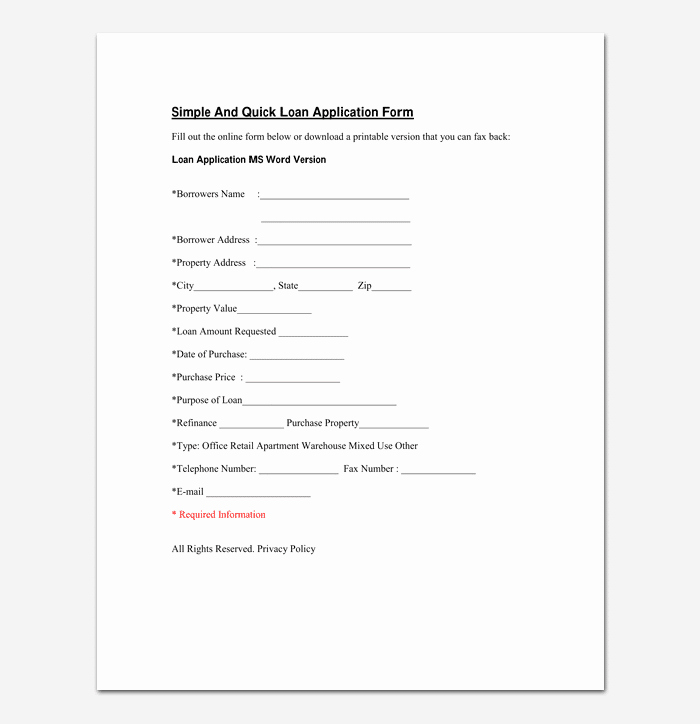 Car Loan Application form Template Awesome Mortgage Application Template 4 Fillable forms for Word Pdf