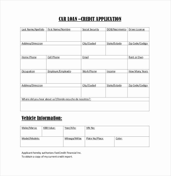 Car Loan Application form Template Beautiful Credit Application Template 33 Examples In Pdf Word