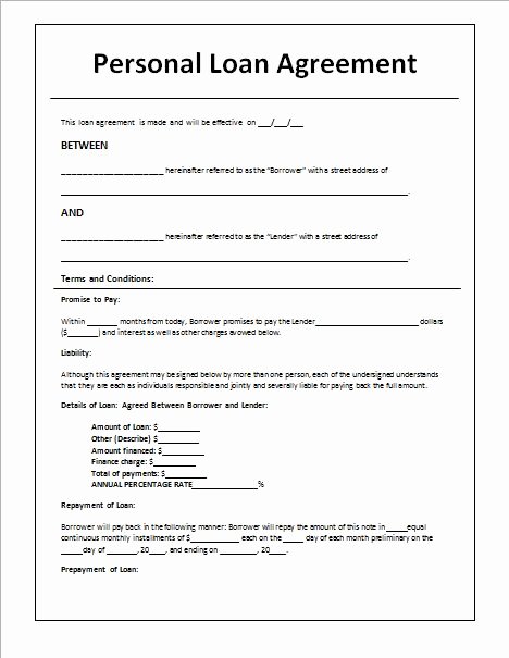 Car Loan Application form Template Elegant Personal Loan Agreement Template and Sample