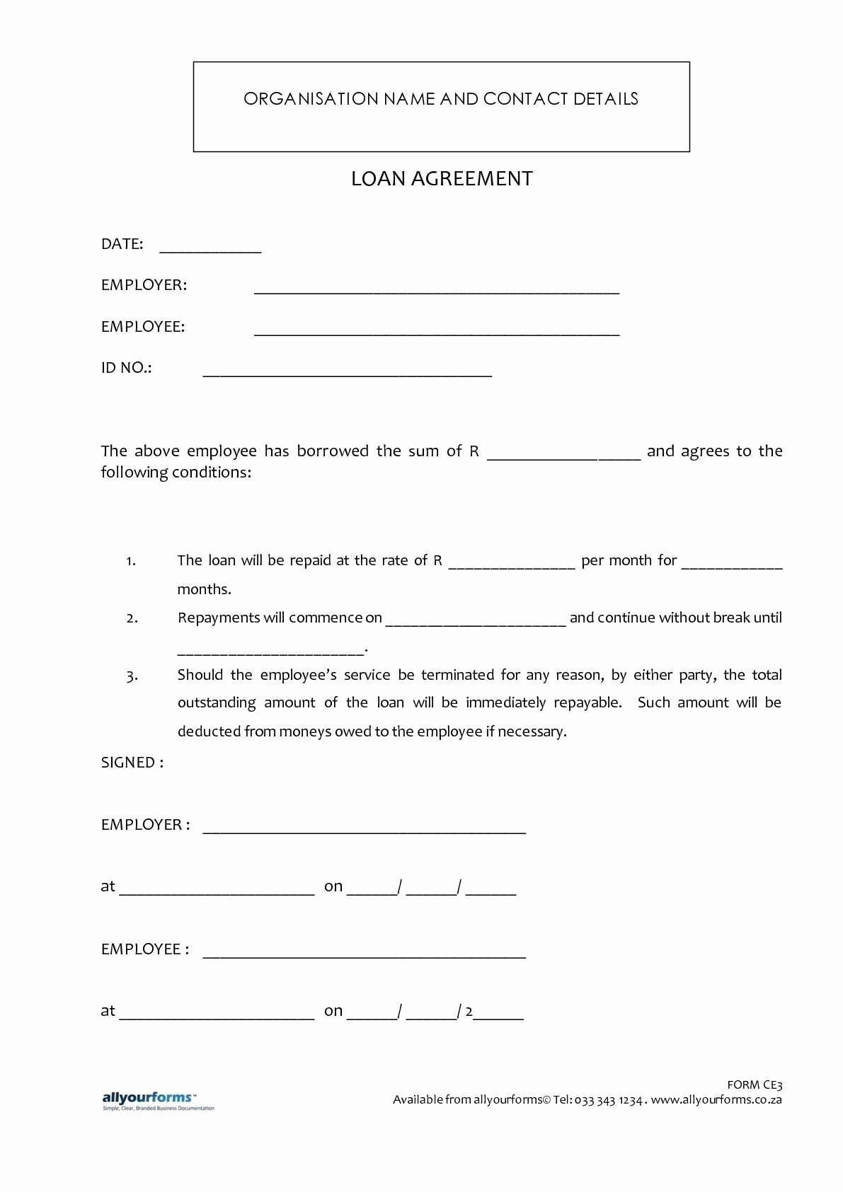 Car Loan Application form Template Elegant Printable Sample Loan Template form