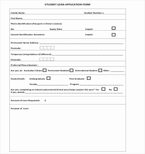 Car Loan Application form Template New Loan Application Templates 7 Free Sample Example