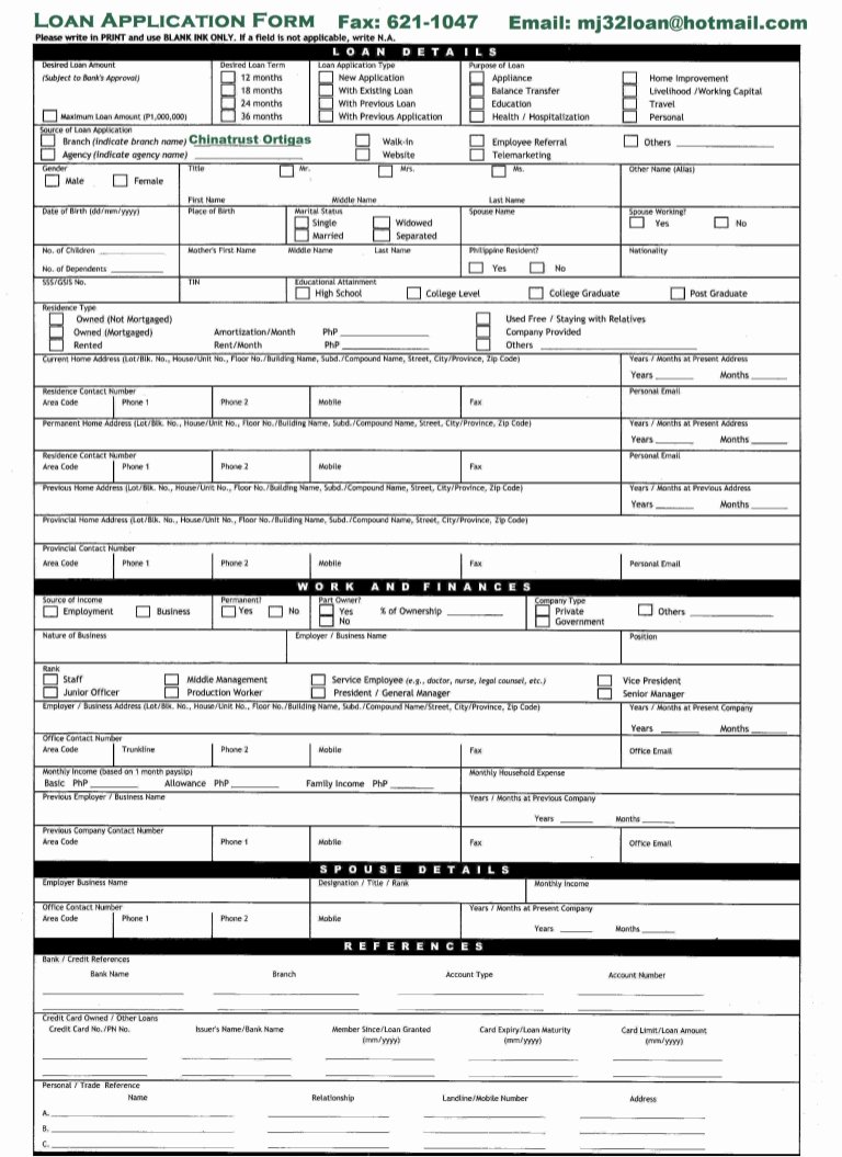 Car Loan Application form Template Unique Loan Application form by Mj