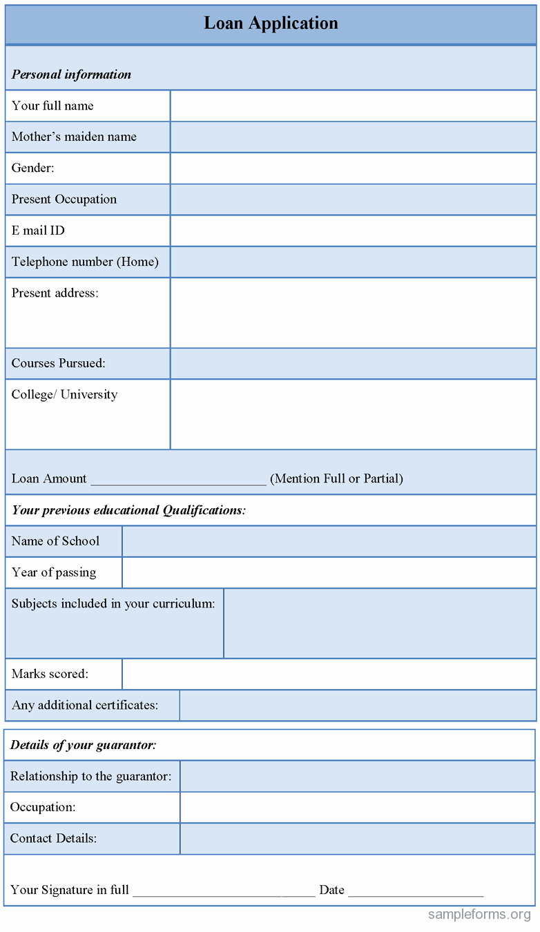 Car Loan Application form Template Unique Loan forms Free Printable Documents