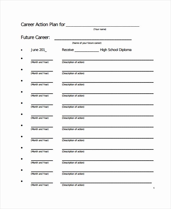 Career Action Plan Template Luxury Career Action Plan Template 15 Free Sample Example