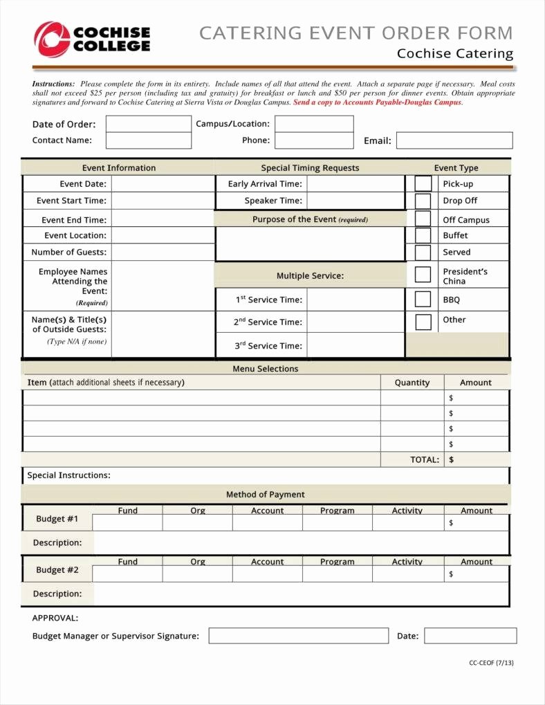 Catering event order form Template Beautiful 10 event order form Templates Google Docs Google