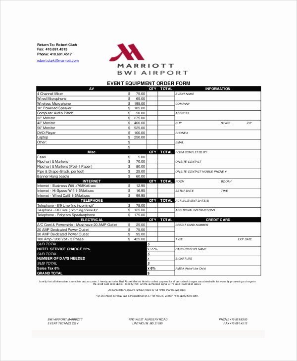 Catering event order form Template Beautiful Sample event order form 8 Examples In Word Pdf