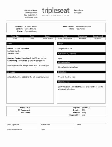 Catering order form Template Free Beautiful How to Create A Banquet event order Template