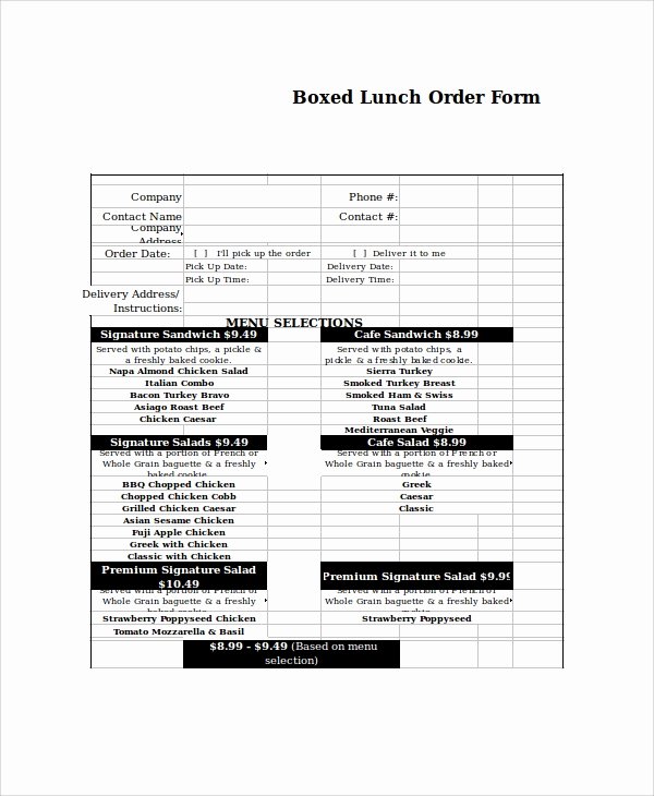Catering order form Template Free Inspirational Excel order form Template 19 Free Excel Documents