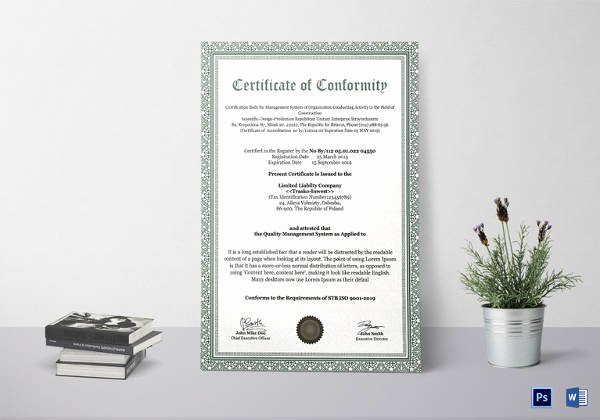 Certificate Of Conformity Template Best Of Sample Conformity Certificate Template 15 Documents In