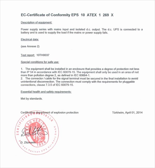 Certificate Of Conformity Template Luxury Sample Conformity Certificate Template 8 Free Documents