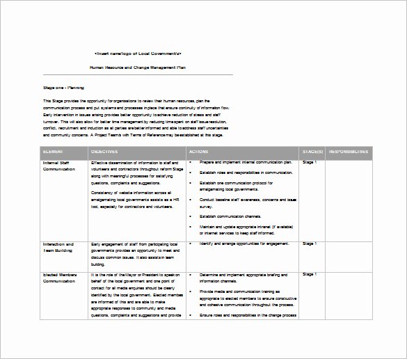 Change Management Plan Template Excel Awesome Change Management Plan Template