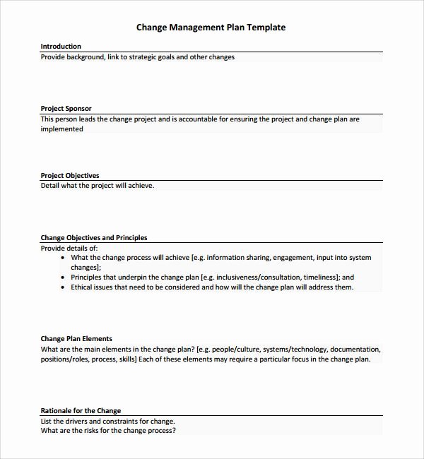 Change Management Plan Template Excel Beautiful 10 Change Management Plan Templates
